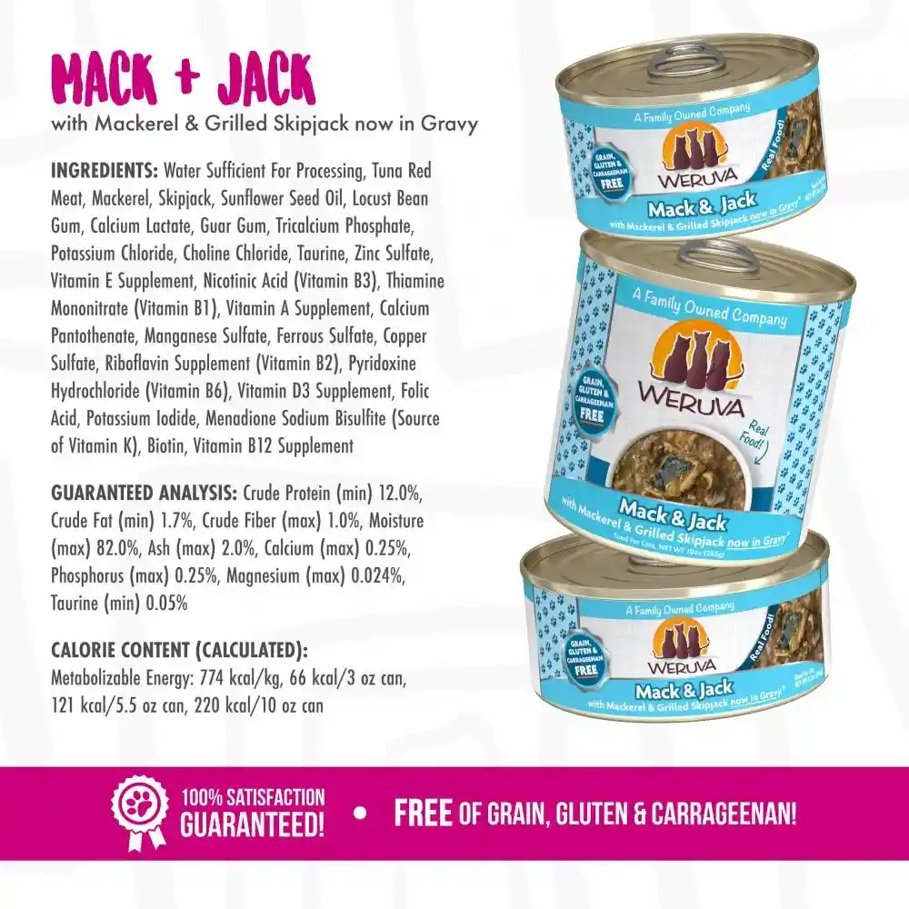 Mack & Jack With Mackerel & Grilled Skipjack Canned Cat Food 3-oz
