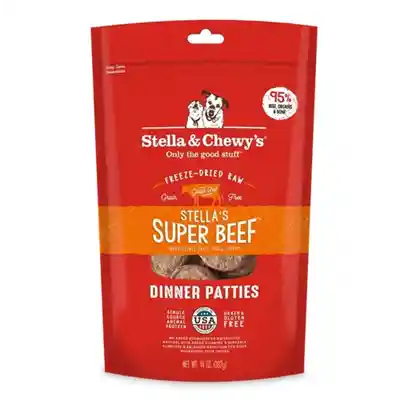 Dinner Patties Stella's Super Beef Grain Free Freeze Dried Raw Dog Food 25-oz