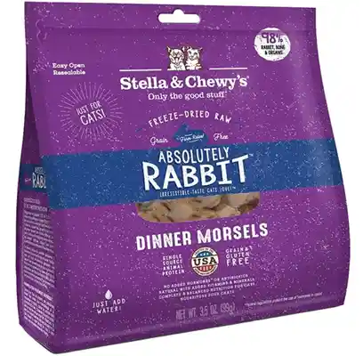 Dinner Morsels Absolutely Rabbit Grain Free Freeze Dried Raw Cat Food 3.5-oz