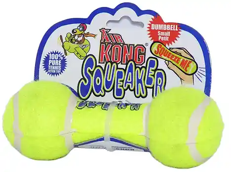 Air Kong Squeaker Dumbbell Small Yellow
