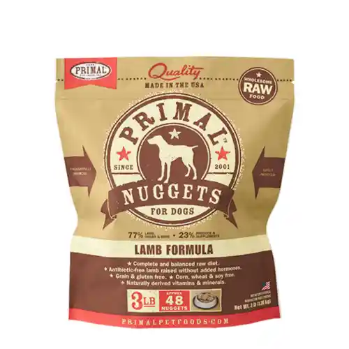 Raw Frozen Canine Lamb Formula Nuggets Dog Food 3-lb