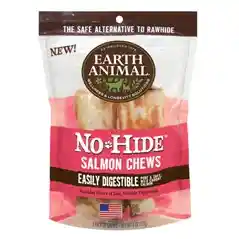 No-hide Easily Digestible Rawhide Alternative Salmon Flavor Dog Chews 4" - 2-pack