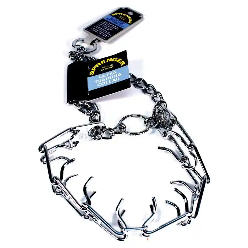 Ultra-plus Prong Dog Training Collar, Chrome, 3.0 Mm X 18"
