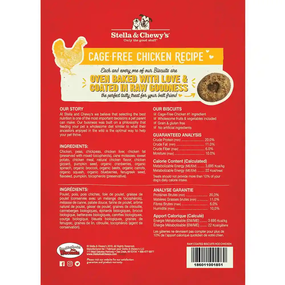 Raw Coated Biscuits Cage-free Chicken Recipe Dog Treats 9-oz