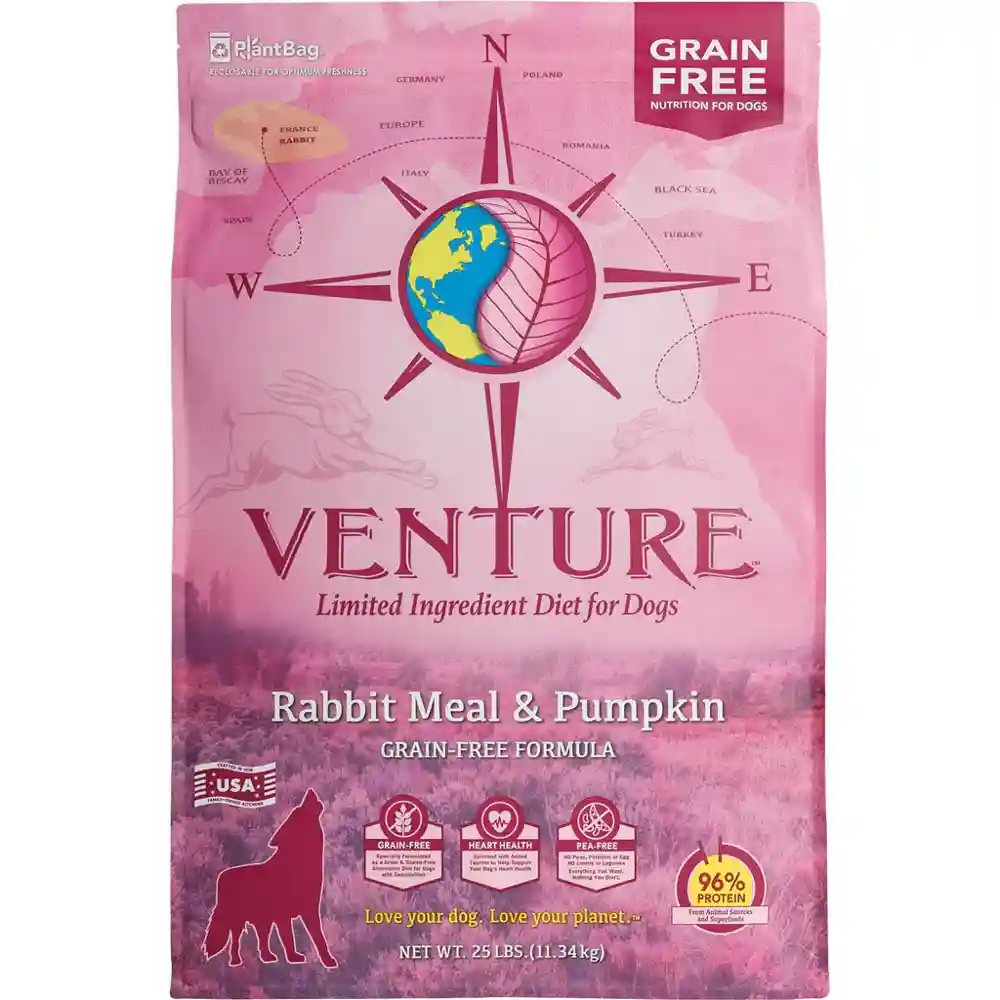 Venture Grain Free Rabbit Meal & Pumpkin Dry Dog Food 25-lb
