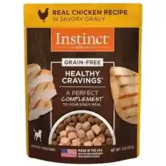 Instinct Healthy Cravings Grain Free Tender Chicken Recipe Meal Topper Pouches For Dogs 3-oz