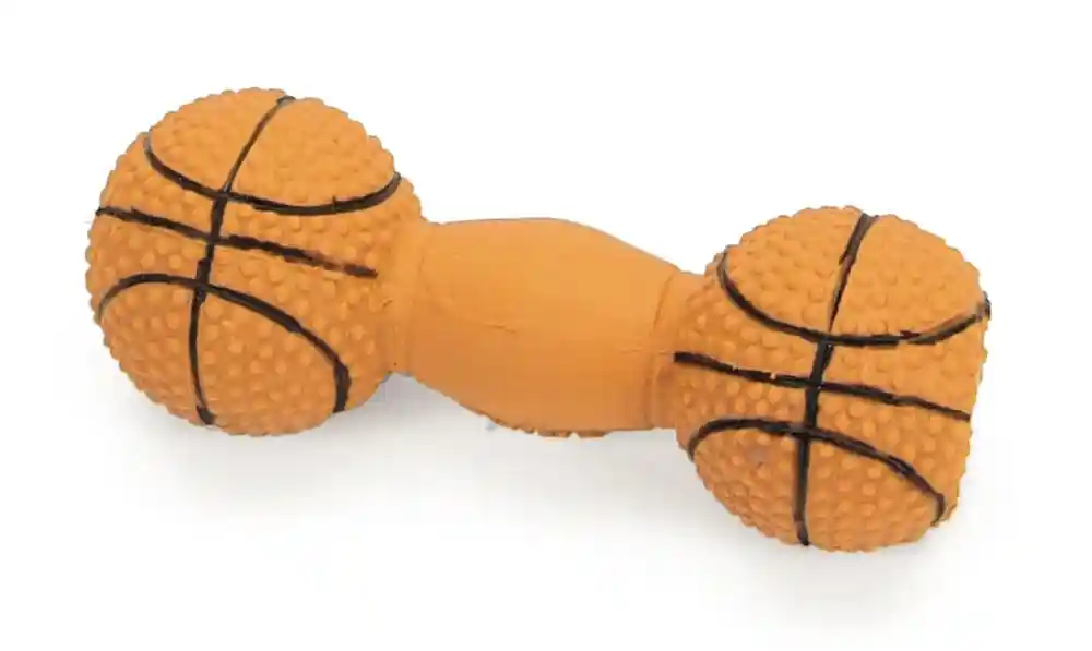 Latex Basketball Dumbbell Dog Toy, No Color, 4"