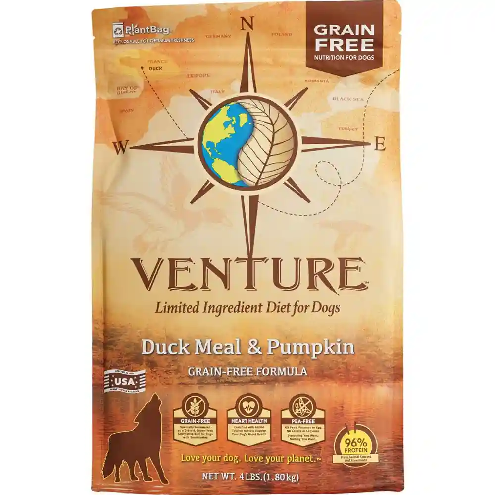 Venture Grain Free Duck Meal & Pumpkin Dry Dog Food 4-lb