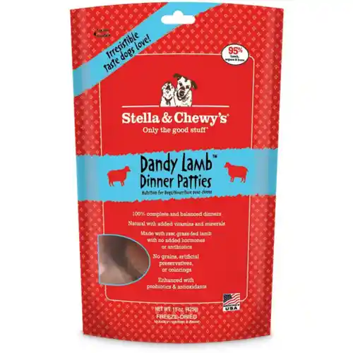 Dinner Patties Dandy Lamb Grain Free Freeze Dried Raw Dog Food 5.5-oz