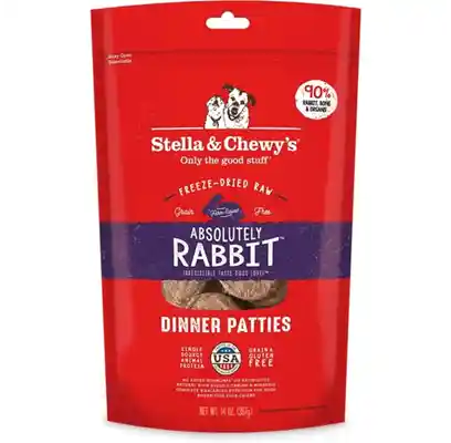Dinner Patties Absolutely Rabbit Grain Free Freeze Dried Raw Dog Food 14-oz
