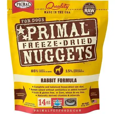 Freeze Dried Nuggets Grain Free Rabbit Formula Dog Food 14-oz