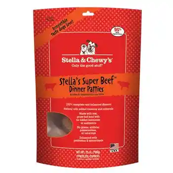 Dinner Patties Stella's Super Beef Grain Free Freeze Dried Raw Dog Food 25-oz