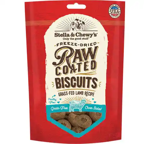 Raw Coated Biscuits Grass-fed Lamb Recipe Dog Treats 9-oz