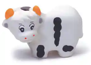 Latex Cow Dog Toy, No Color, 3.25"
