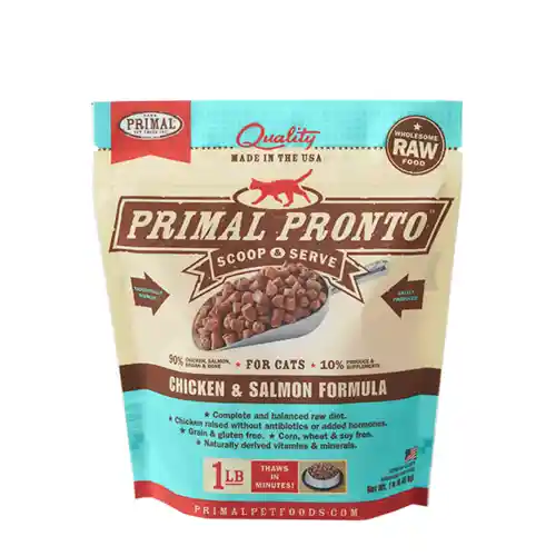 Pronto Raw Chicken & Salmon Frozen Cat Food 1-lb