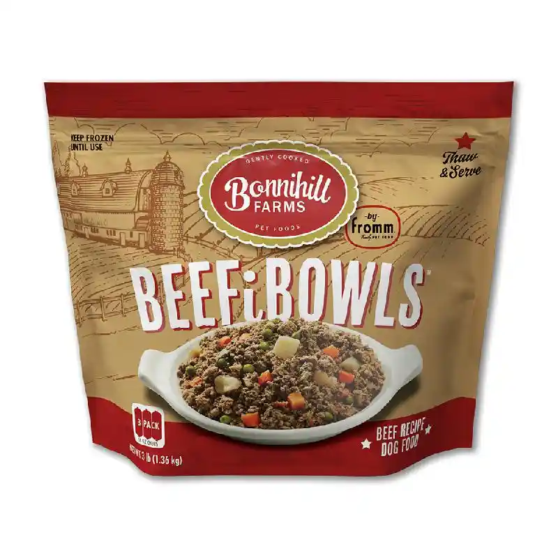 Fromm Bonnihill Dog Frozen Beefibowls Beef 3ct