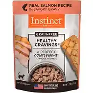 Instinct Healthy Cravings Grain Free Tender Salmon Recipe Meal Topper Pouches For Cats 3-oz