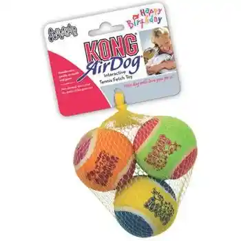 Kong Toy Tennis Ball Birthday Medium 3PK