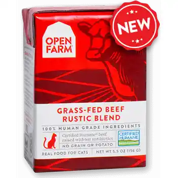 Open Farm Grass-fed Beef Rustic Blend Wet Cat Food Tetra Pack 5.5-oz