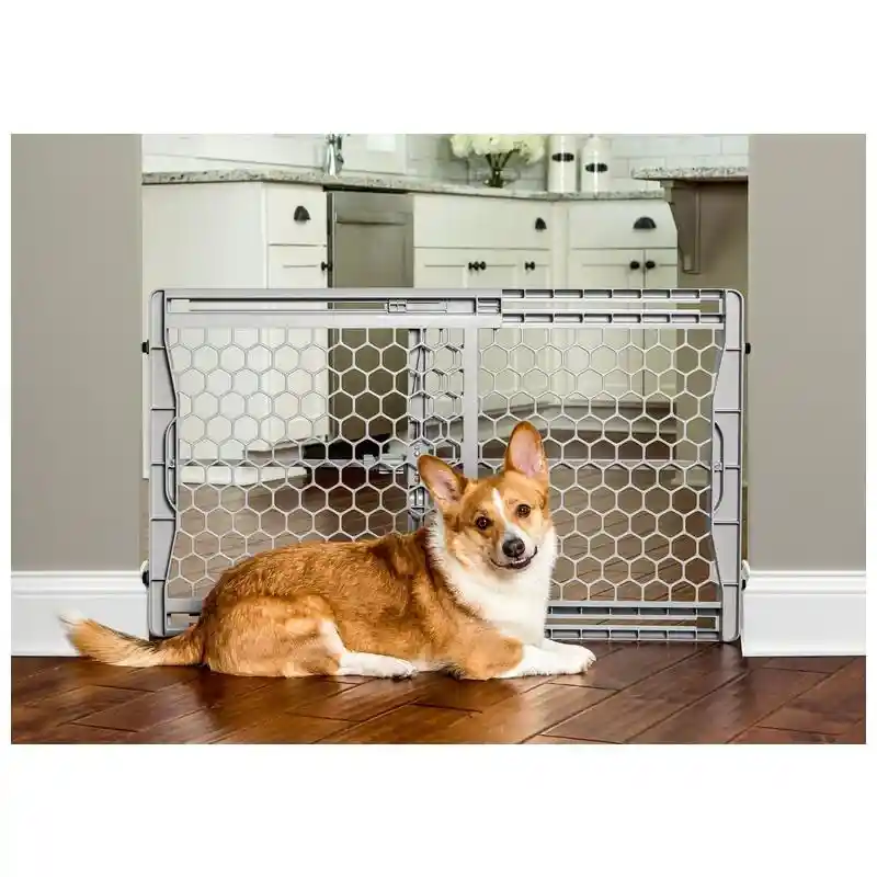 Plastic Expandable Gate W/ Steel Support Rod Gray 42w X 23h;