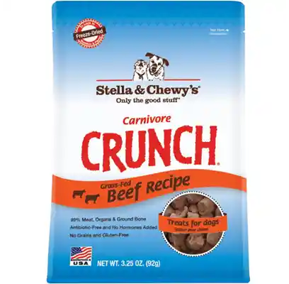 Carnivore Crunch Grain Free Beef Recipe Freeze Dried Raw Dog Treats 3.25-oz