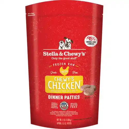 Dinner Patties Chewy's Chicken Frozen Raw Dog Food 3-lb