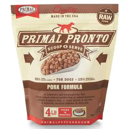 Pronto Raw Pork Frozen Dog Food 4-lb