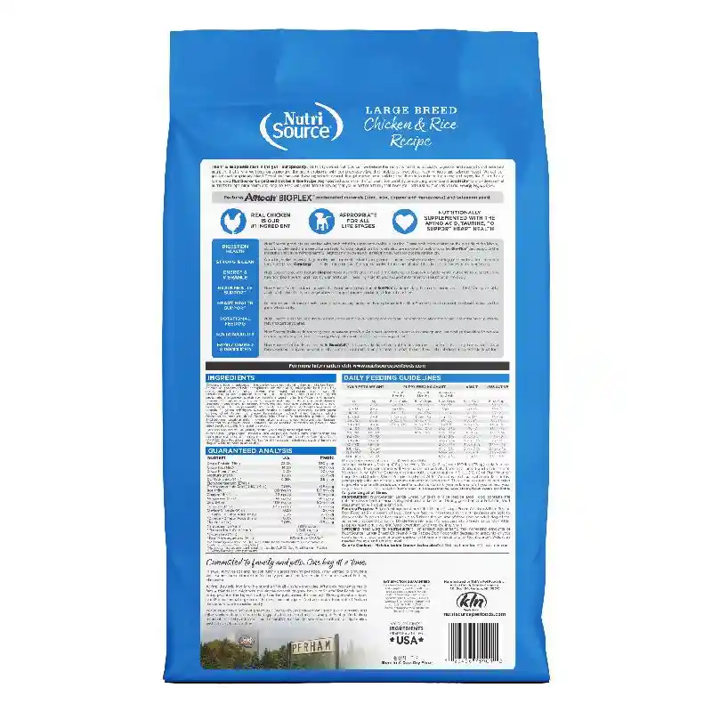 Nutrisource Large Breed Chicken & Rice 26lb Fb