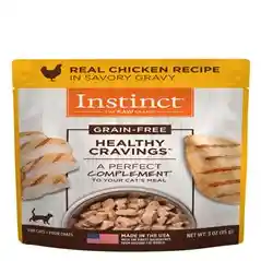 Instinct Healthy Cravings Grain Free Tender Chicken Recipe Meal Topper Pouches For Cats 3-oz
