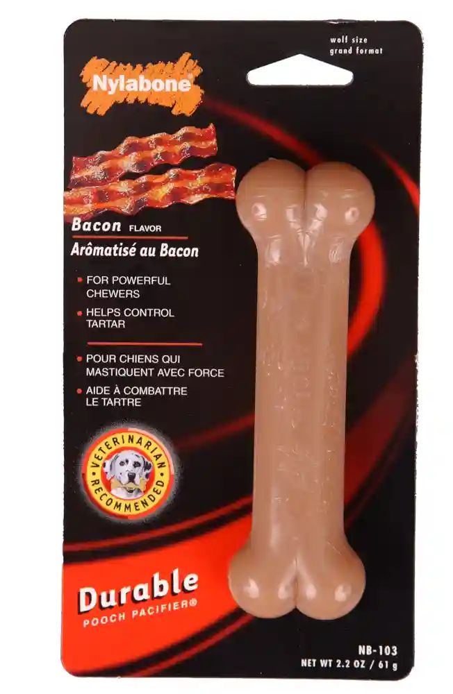 Durachew Power Chew Bacon Flavor Bone Dog Toy Wolf