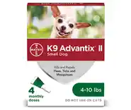 K9 Advantix Ii Small Dog 4-10 Lbs. 4 Pack