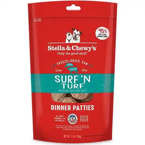 Dinner Patties Surf 'n Turf Grain Free Freeze Dried Raw Dog Food 5.5-oz