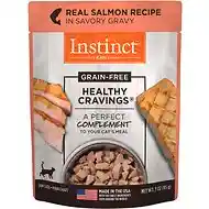 Instinct Healthy Cravings Grain Free Tender Salmon Recipe Meal Topper Pouches For Cats 3-oz