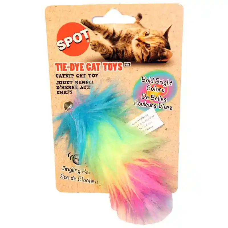Ethical Tie Dye Plush Cat Toy Assorted 5"