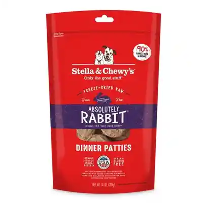 Dinner Patties Absolutely Rabbit Grain Free Freeze Dried Raw Dog Food 14-oz