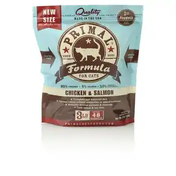 Raw Frozen Feline Chicken & Salmon Formula Nuggets Cat Food 3-lb