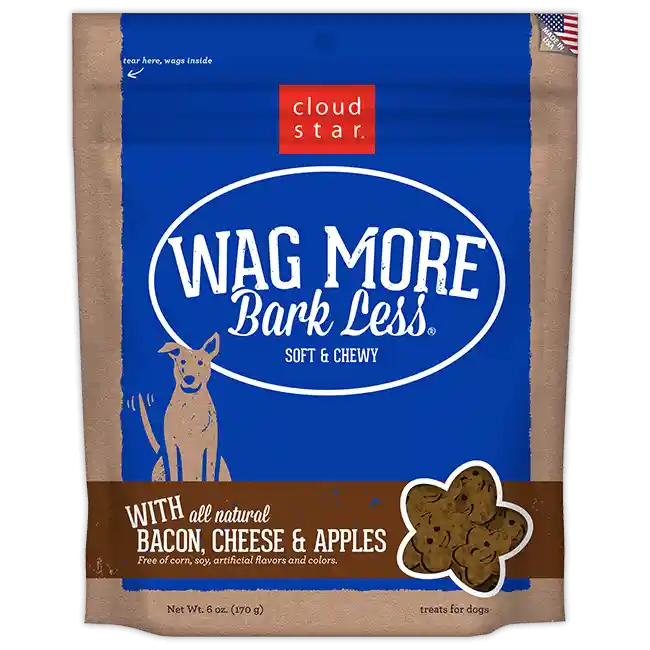 Wag More Bark Less Soft & Chewy Bacon Cheese & Apples Dog Treats 6-oz