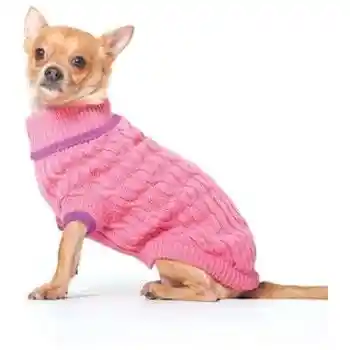 Fashion Pet Sweater Classic Cable Pink X-small