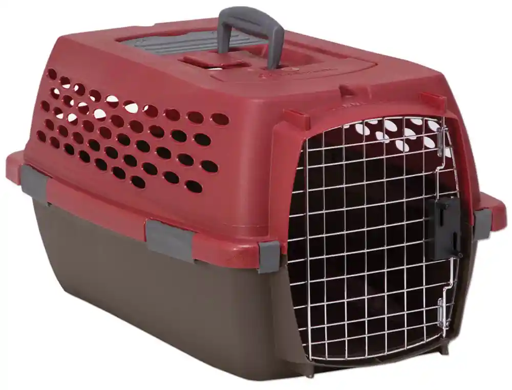 Petmate Kennel Cab Medium 23"x15"x11" Tan & Maroon