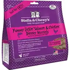 Dinner Morsels Yummy Lickin' Salmon & Chicken Grain Free Freeze Dried Raw Cat Food 8-oz