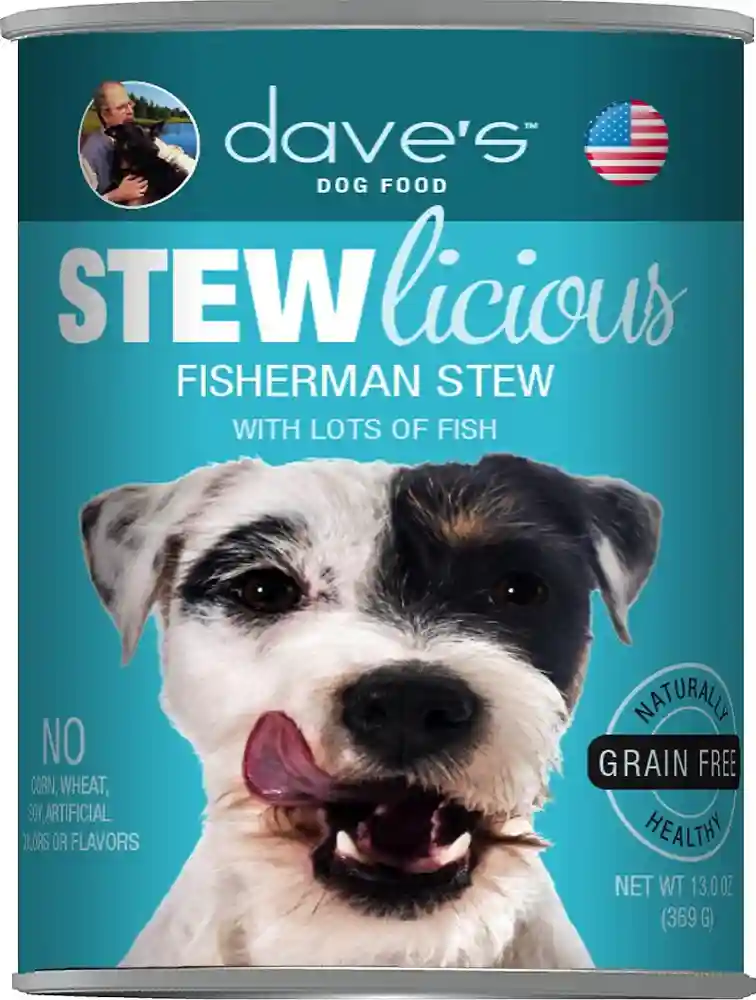 Dave's Naturally Healthy Stewlicious Grain Free Fisherman Stew Canned Dog Food 13-oz