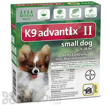K9 Advantix Ii Small Dog 4-10 Lbs. 4 Pack