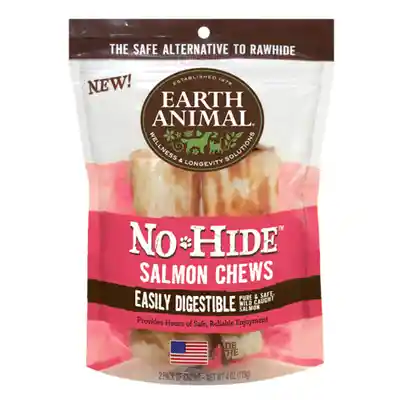 No-hide Easily Digestible Rawhide Alternative Salmon Flavor Dog Chews 4" - 2-pack