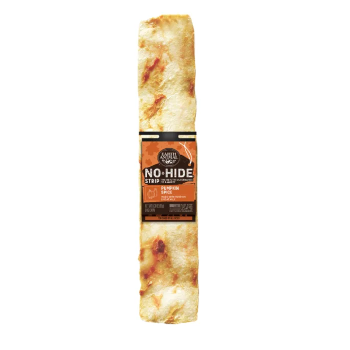 Earth Animal Dog Treat No Hide Strips Pumpkin Spice 4 Pk