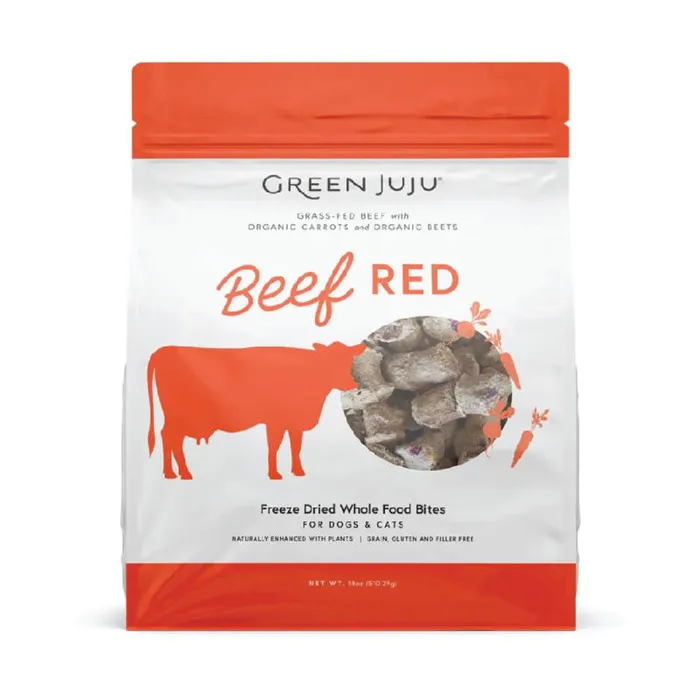 Green Juju Beef Red Freeze-dried Whole Food Bites For Dogs & Cats 7.5-oz