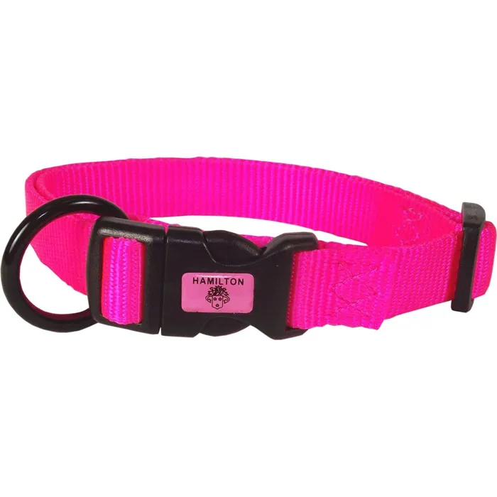 Hamilton Hot Pink Adjustable Dog Collar 3/8x7-12"