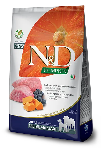 Farmina N&d Pumpkin Lamb & Blueberry Adult Medium & Maxi Dog Dry Food 5.5-lb