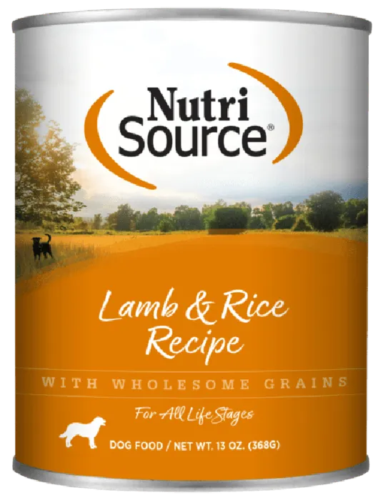 Nutrisource Adult Lamb & Rice Canned Dog Food 13-oz