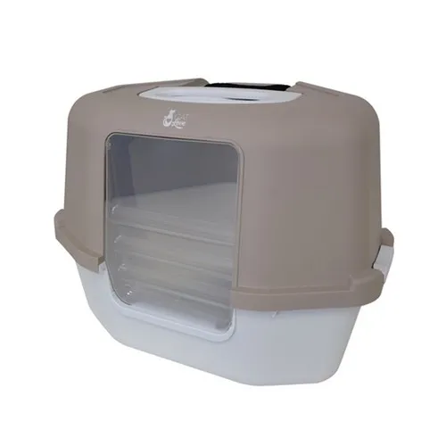 Space Saver Corner Hoodedcat Pan, Grey;