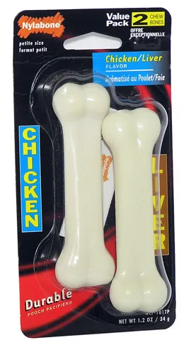 Nylabone Durable Chicken & Liver Petite 2 Pack